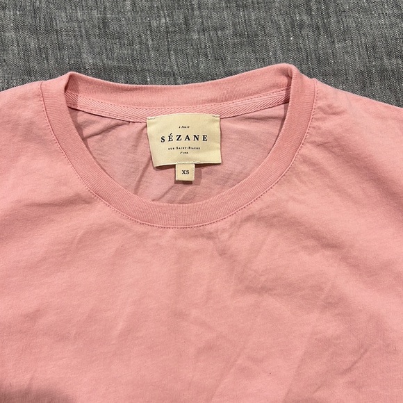 Sezane Pink Tee with Red Print - Picture 4 of 6